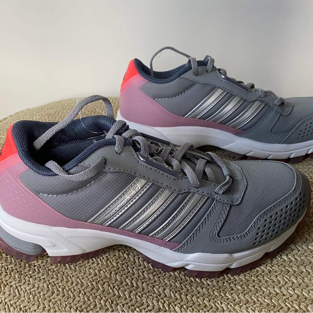 Adidas Women's Marathon 10 running sneaker athletic shoes grey pink new in box 6 - Picture 3 of 11